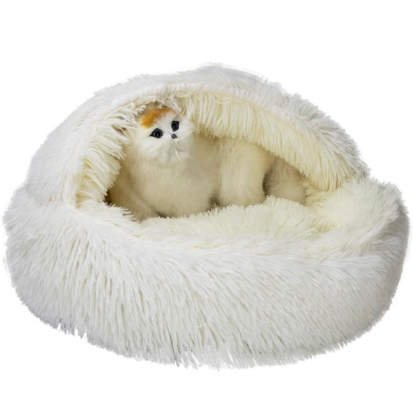 Plush fuzzy cat OR dog bed - Picture 1 of 4